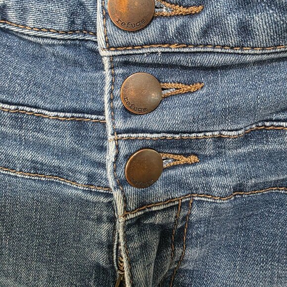 Refuge High-Rise Button Fly Jean Shorts – Size 4, Blue Denim - Picture 7 of 11